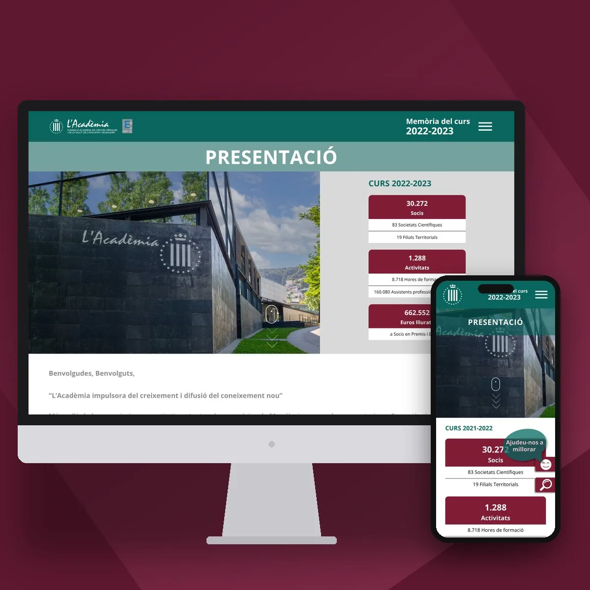 Proyecto Memòria 2022-2023 de l'Acadèmia, por Boix Design