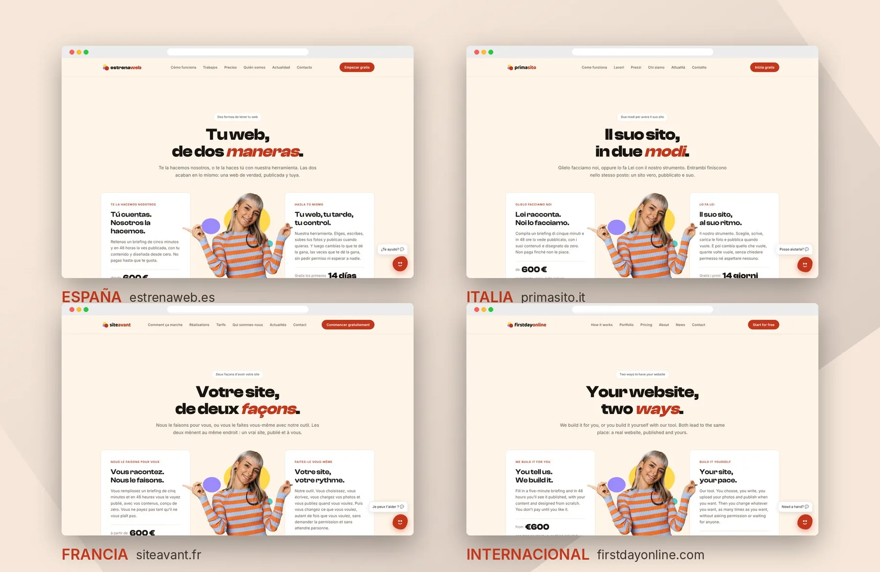 Estrena Web en España, Italia, Francia y versión internacional